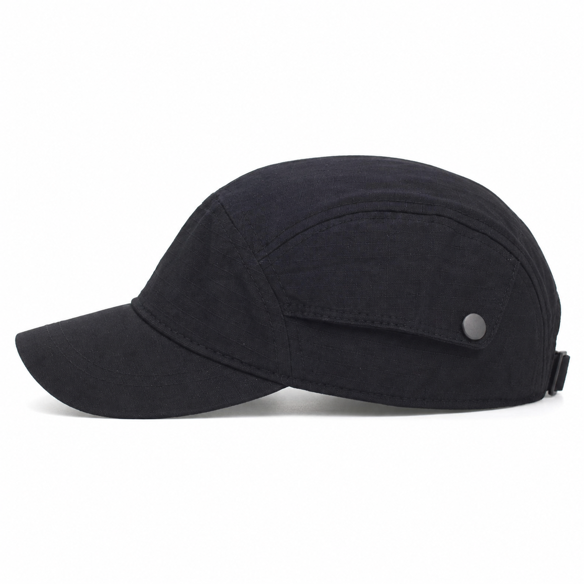 Adventure Outdoor Cap Black / One Size in left side profile on a white background