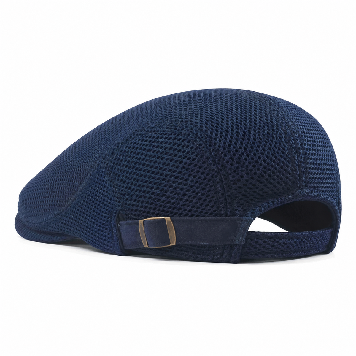 Breathable Mesh Cap, Denim Blue, rear three-quarter view, on a white background