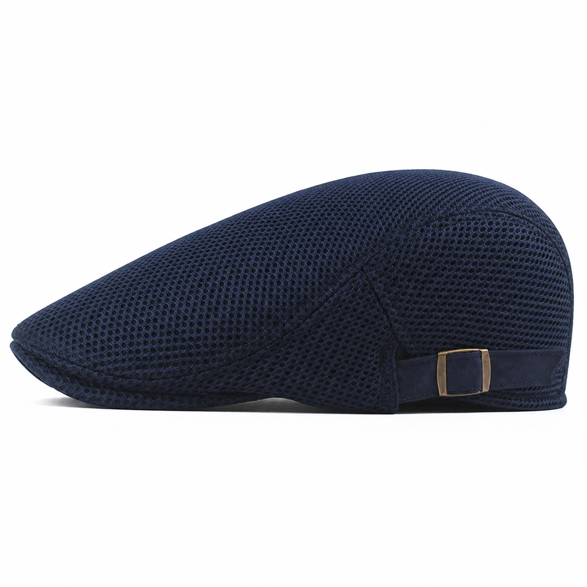 Breathable Mesh Cap, Denim Blue, left side profile, on a white background