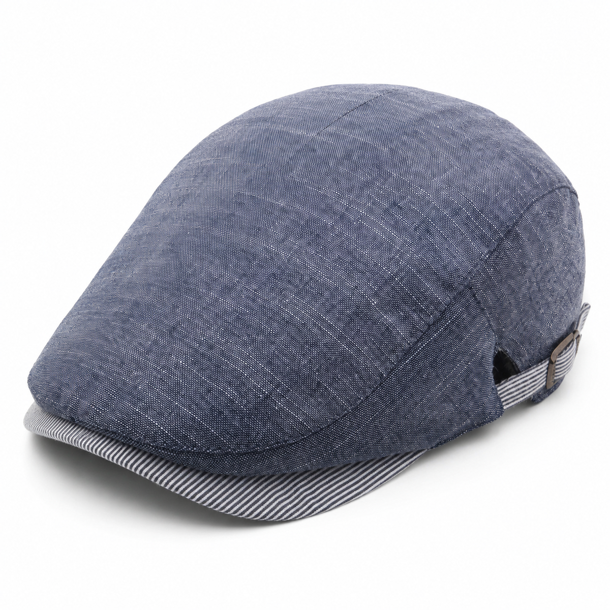Coastal Linen Cap, Denim Blue, elevated front three-quarter view, on a white background