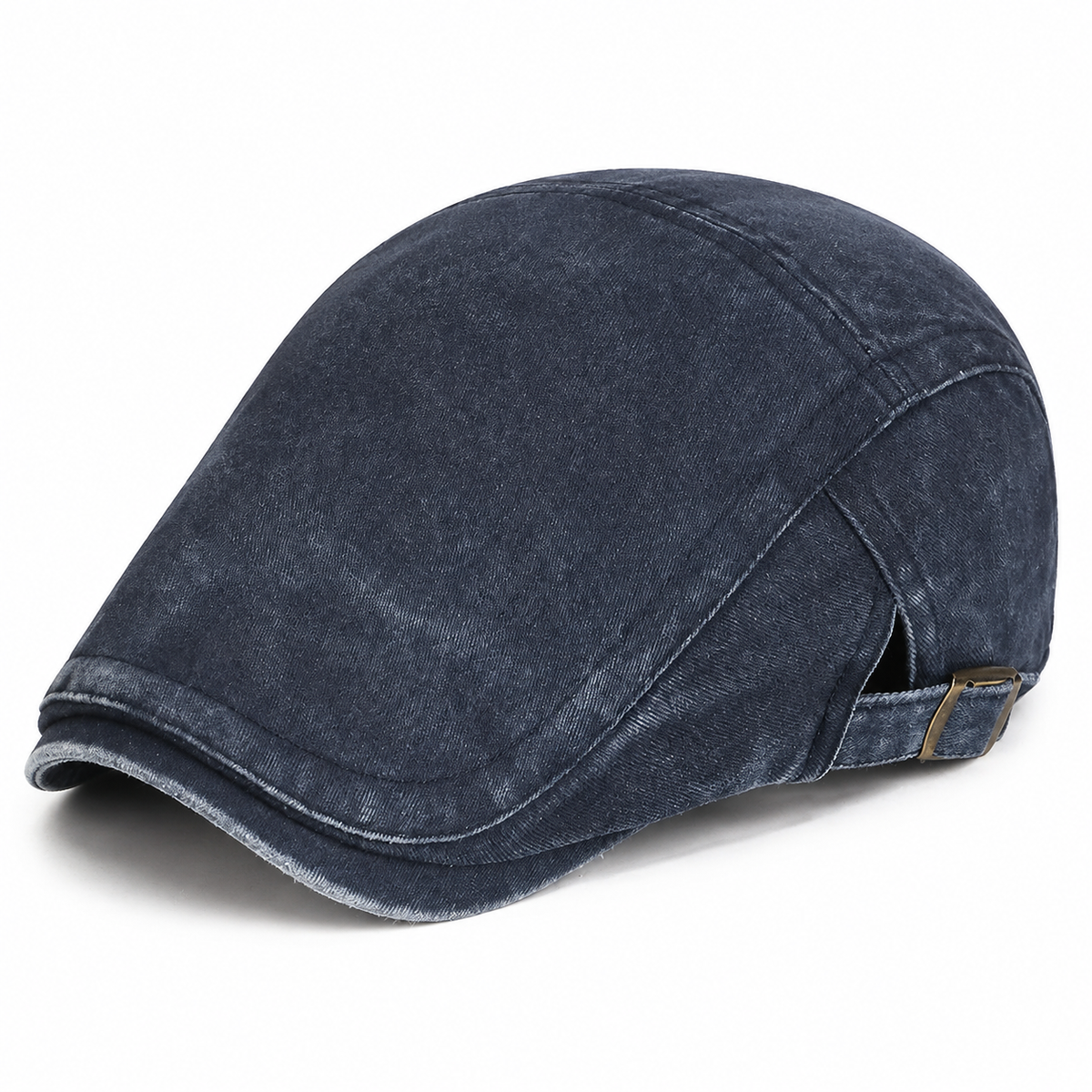 Vintage Washed Cap in Denim Blue — elevated front three-quarter view