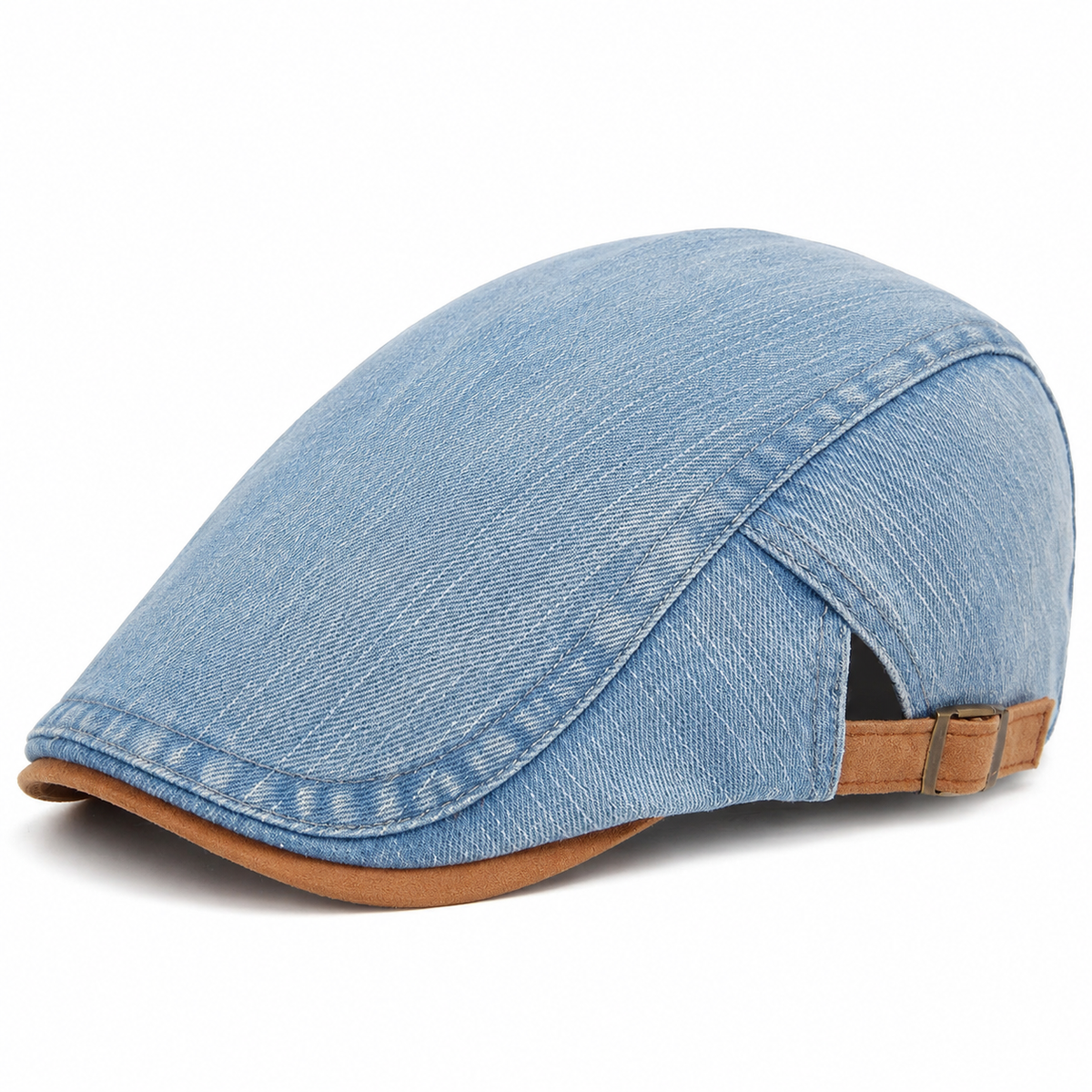 Denim Workwear Cap Sky Blue — vista elevada em três quartos