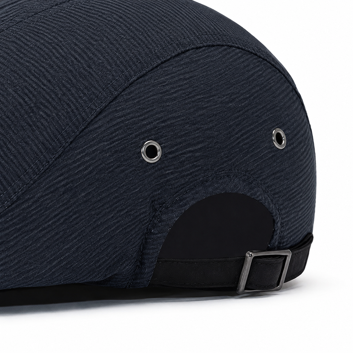 Everyday Driver Cap in Navy — rear adjustment macro detail