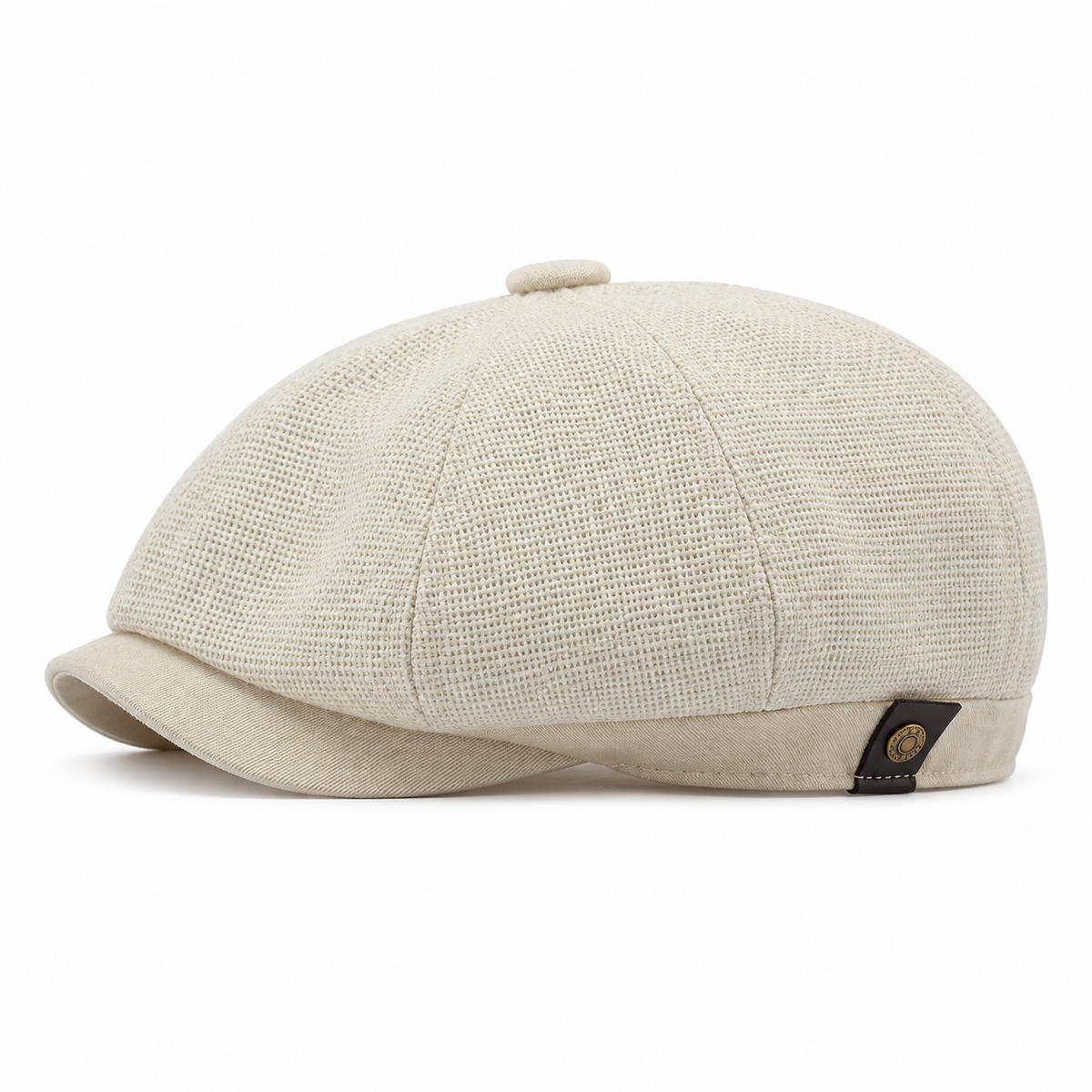 Linen Crown Cap White - side profile
