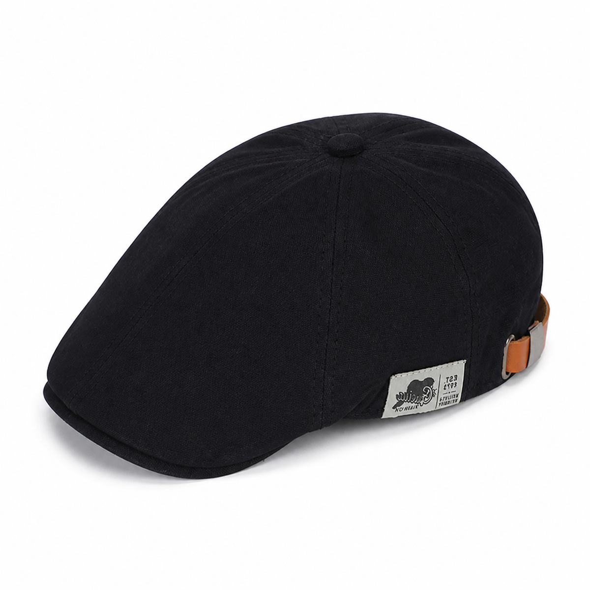 Modern Classic Cap in Coal Black — elevated front three-quarter view