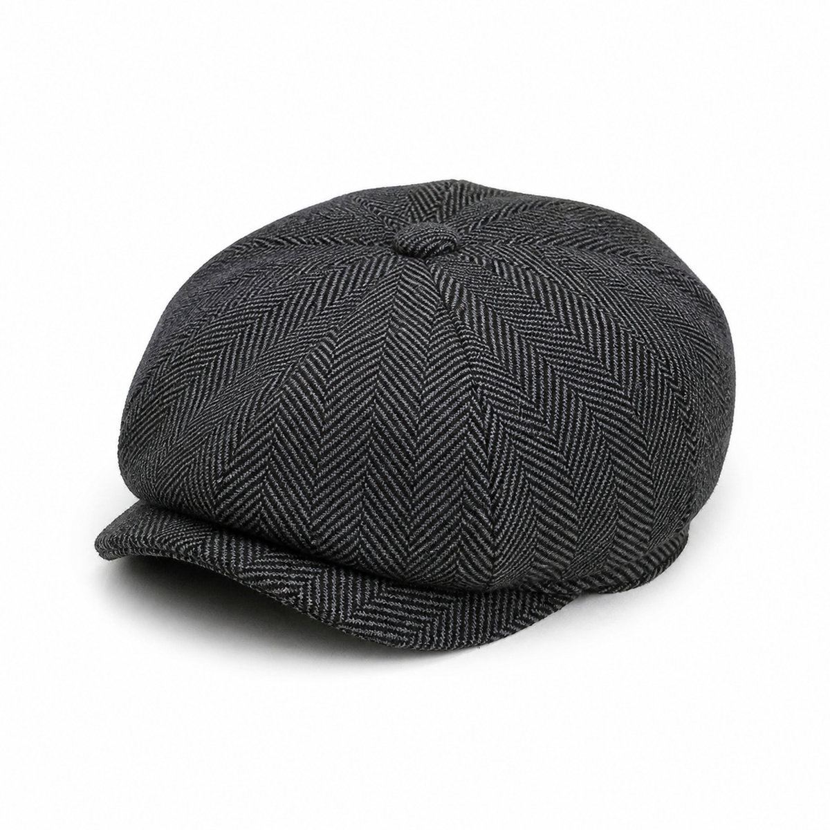 Peaky Cap Graphite Grey - elevated front three-quarter view