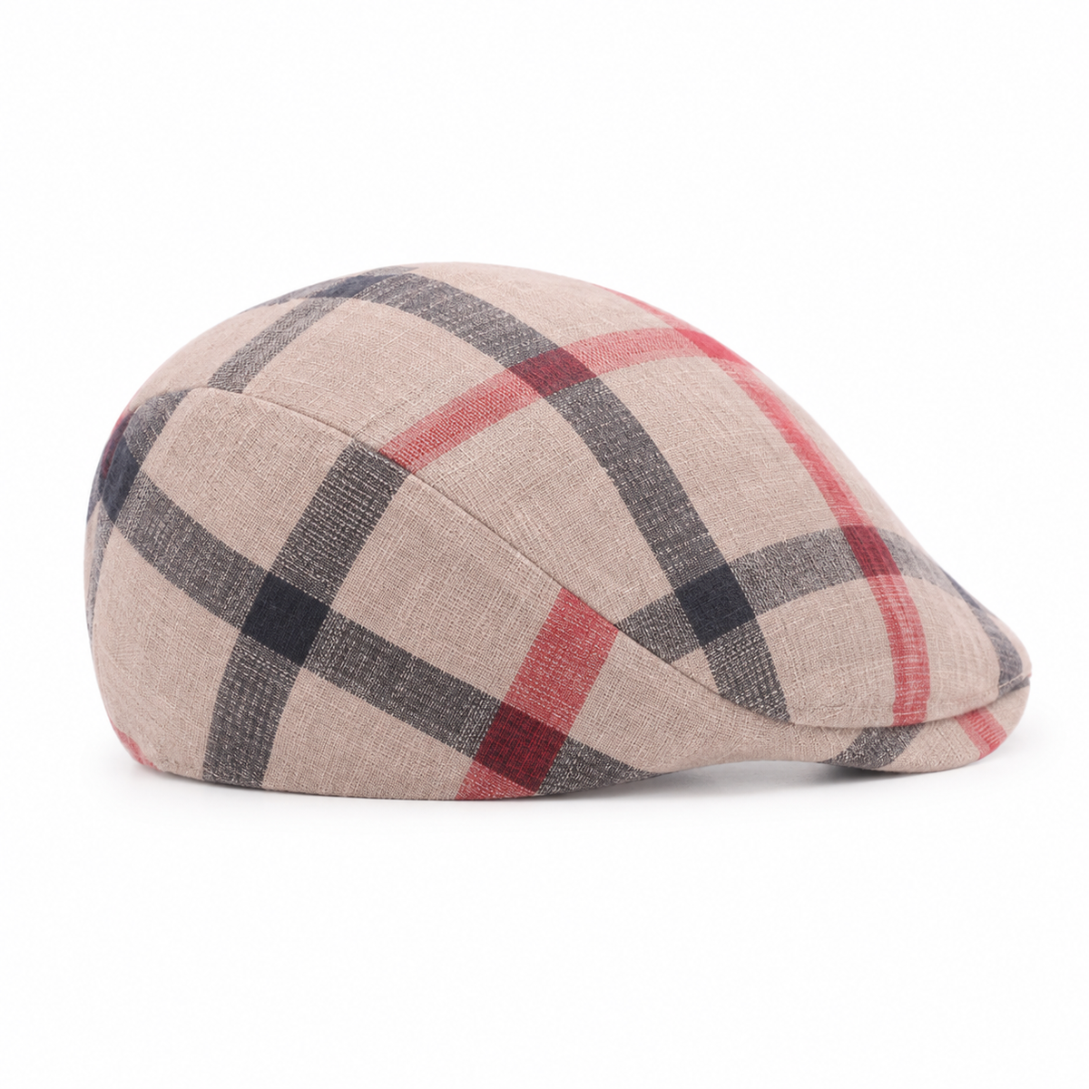Vintage Check Cap Beige - rear three-quarter view