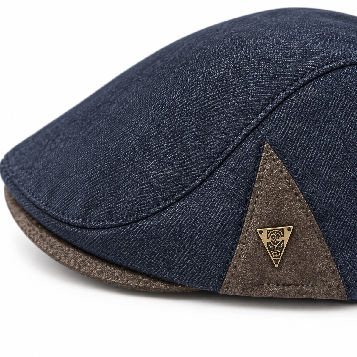 Vintage Panel Cap Denim Blue - contrast panel and badge detail