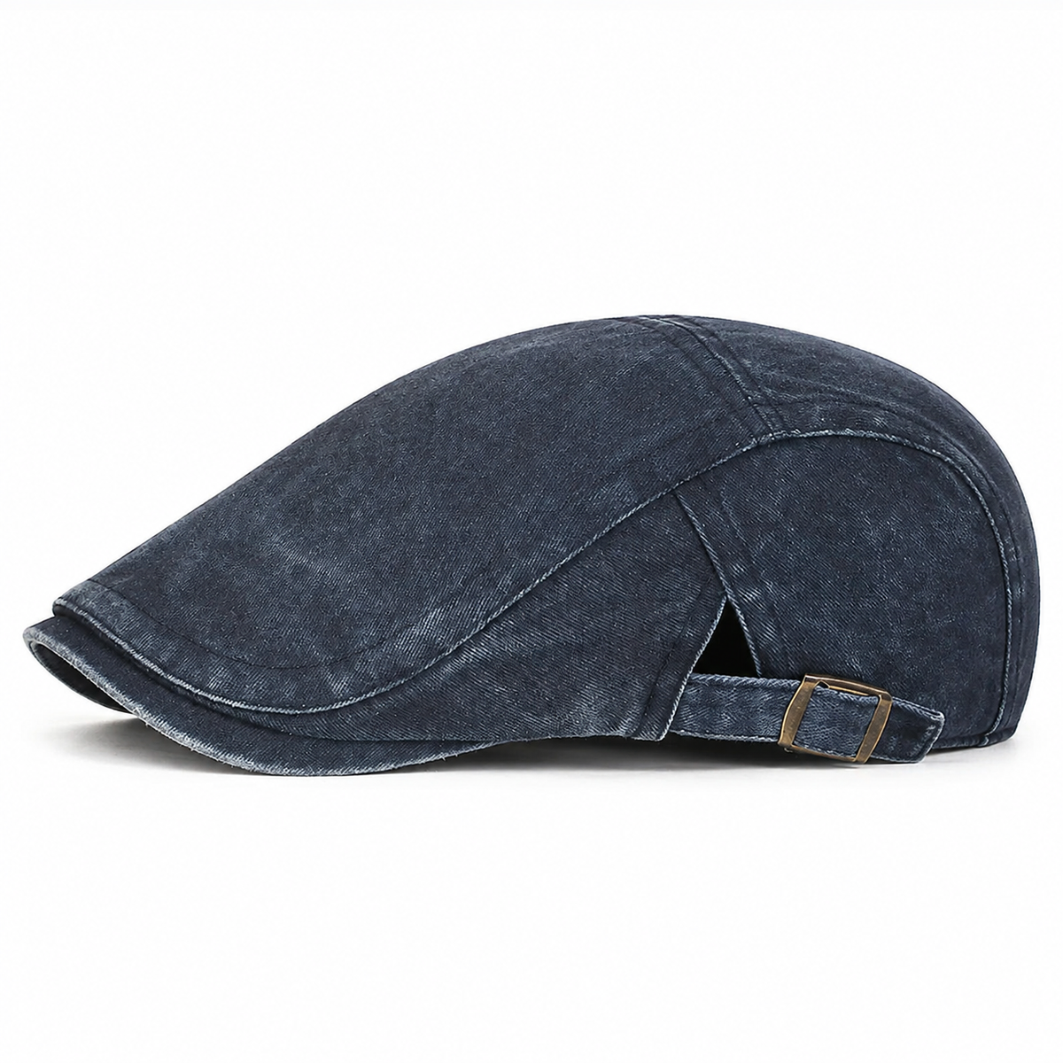 Vintage Washed Cap in Denim Blue — left side profile