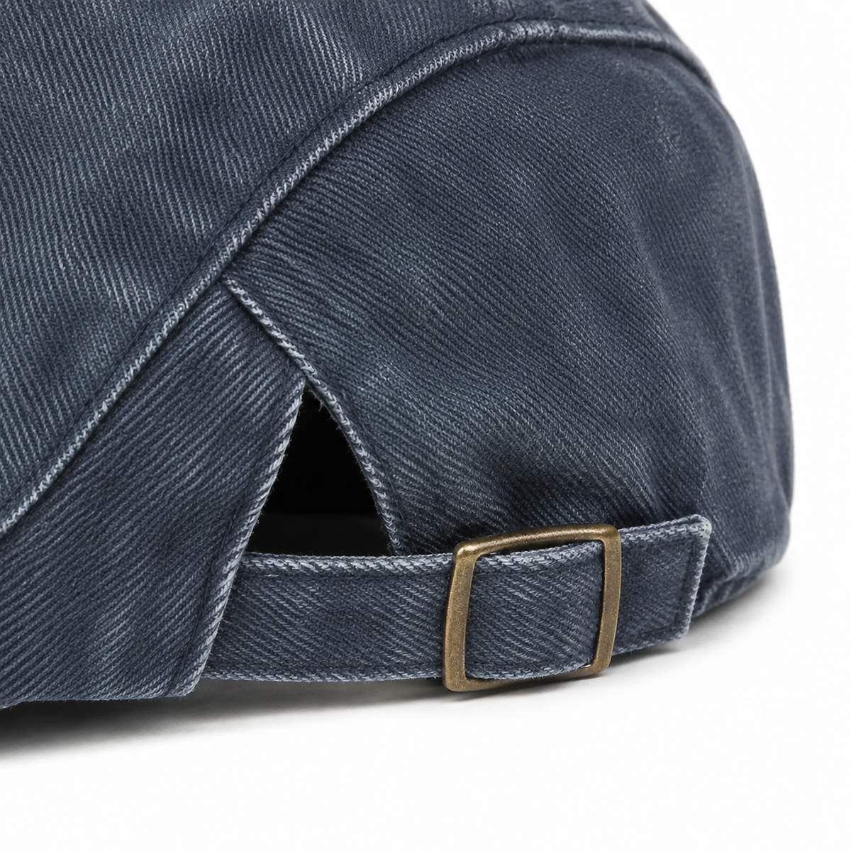 Vintage Washed Cap in Denim Blue — rear adjustment macro detail
